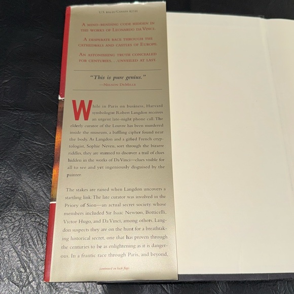 Book, “The Da Vinci Code” by Dan Brown, EUC, 454 pages, $38 Retail - Picture 5 of 8